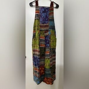 Himalaya Women Bohemian Cotton Patchwork Jumpsuit Size F/S Artsy Boho Lagen